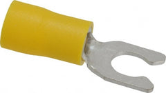 Ideal - #10 Stud, 12 to 10 AWG Compatible, Partially Insulated, Crimp Connection, Locking Fork Terminal - Best Tool & Supply