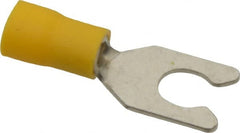 Ideal - 1/4" Stud, 12 to 10 AWG Compatible, Partially Insulated, Crimp Connection, Locking Fork Terminal - Best Tool & Supply