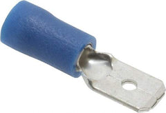 Ideal - 16 to 14 AWG, Vinyl, Fully Insulated, Male Wire Disconnect - 1/4 Inch Wide Tab, Blue, cUL Listed, RoHS Compliant, UL Listed - Best Tool & Supply