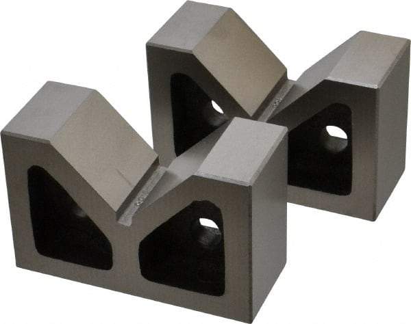 SPI - 2-3/16" Max Capacity, 90° Angle, Cast Iron V-Block - 4" Long x 1-9/16" Wide x 2-9/16" High, Sold as Matched Pair - Best Tool & Supply