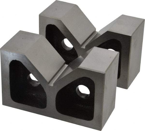 SPI - 2-7/16" Max Capacity, 90° Angle, Cast Iron V-Block - 5" Long x 2" Wide x 3-1/8" High, Sold as Matched Pair - Best Tool & Supply