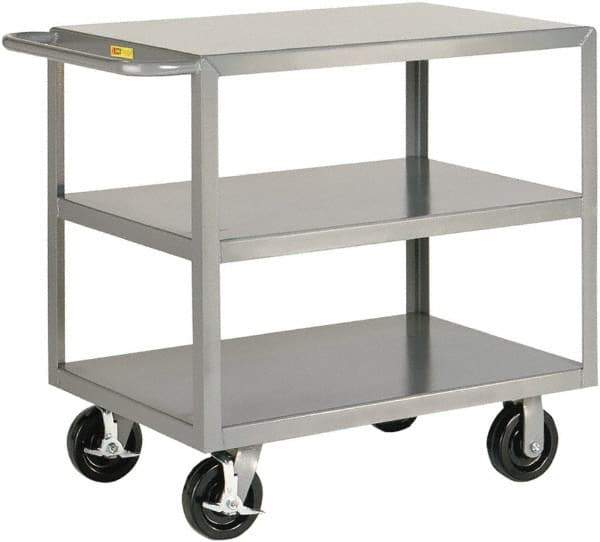 Little Giant - 3,600 Lb Capacity, 24" Wide x 53-1/2" Long x 36" High Shelf Cart - 3 Shelf, Steel - Best Tool & Supply