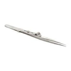 Value Collection - 5-1/2" OAL Diamond Tweezers - Fine Point with Slide Lock - Best Tool & Supply