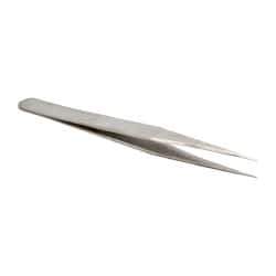 Value Collection - 5" OALmm-SS Precision Tweezers - General Utility, Fine Point, Narrow Shank - Best Tool & Supply