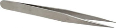 Value Collection - 5" OALmm-SA Precision Tweezers - General Utility, Fine Point, Narrow Shank - Best Tool & Supply