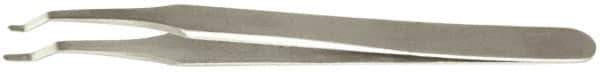 Value Collection - 4-3/4" OAL 2AD-SS Precision Tweezers - Rounded Flat Tip, Thin Tapered Edge - Best Tool & Supply