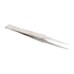 Value Collection - 5-1/8" OAL GG-SS Precision Tweezers - General Utility, Long & Strong Point, Wide Shank - Best Tool & Supply