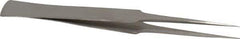 Value Collection - 5-1/8" OAL GG-SA Precision Tweezers - General Utility, Long & Strong Point, Wide Shank - Best Tool & Supply