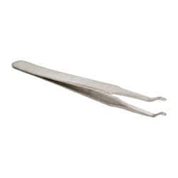 Value Collection - 4-3/4" OAL 2AD-SA Precision Tweezers - Rounded Flat Tip, Thin Tapered Edge - Best Tool & Supply