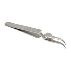 Value Collection - 4-11/32" OAL N7 Reverse Action Tweezers - Curved Fine Point - Best Tool & Supply