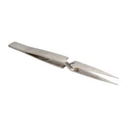 Value Collection - 4-7/8" OAL NAA Reverse Action Tweezers - Long & Strong Point - Best Tool & Supply