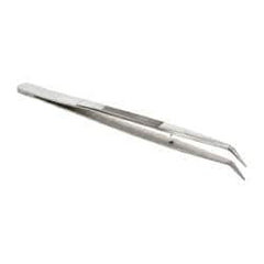 Value Collection - 5-7/8" OAL Stainless Steel Assembly Tweezers - Bent Point with Serrated Shank, Smooth Tip - Best Tool & Supply