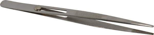 Value Collection - 5-3/4" OAL Assembly Tweezers - Slide Locking Broad Point, Serrated Body/Tip - Best Tool & Supply