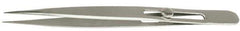 Value Collection - 4-3/4" OAL Assembly Tweezers - Slide Locking, Sharp Point - Best Tool & Supply