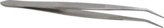 Value Collection - 4-11/32" OAL Assembly Tweezers - Short Bent Point, Serrated Body/Edge - Best Tool & Supply