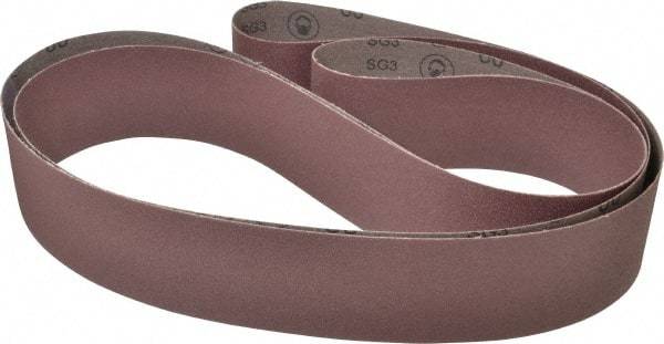 3M - 3" Wide x 132" OAL, 80 Grit, Aluminum Oxide Abrasive Belt - Aluminum Oxide, Medium, Coated, X Weighted Cloth Backing, Series 341D - Best Tool & Supply