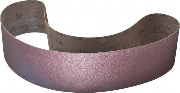 3M - 4" Wide x 54" OAL, 50 Grit, Aluminum Oxide Abrasive Belt - Aluminum Oxide, Coarse, Coated, X Weighted Cloth Backing, Series 341D - Best Tool & Supply