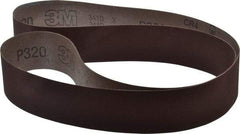 3M - 2" Wide x 60" OAL, 320 Grit, Aluminum Oxide Abrasive Belt - Aluminum Oxide, Extra Fine, Coated, X Weighted Cloth Backing, Series 341D - Best Tool & Supply