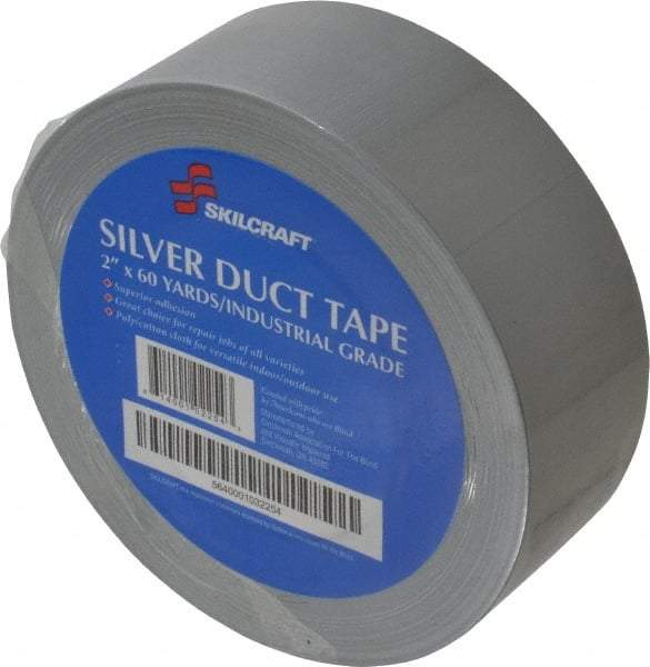 Ability One - 2" x 60 Yds Gray Duct Tape - 9 mil, Rubber Adhesive, Polyethylene Cloth Backing, Series 5640 - Best Tool & Supply