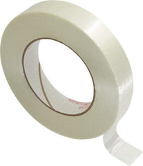 Ability One - 1" x 60 Yd Clear Rubber Adhesive Packaging Tape - Glass Filament Backing, 12 mil Thick, Series 7510-00 - Best Tool & Supply