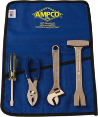 Ampco - 4 Piece Nonsparking Tool Set - Comes in Roll Up Pouch - Best Tool & Supply