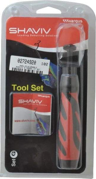 Shaviv - 4 Piece, High Speed Steel Blade, Hand Deburring Tool Set - G Blade Holder, For Slot/Keyway - Best Tool & Supply