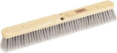 Harper Brush - 18" Smooth Surface Synthetic Push Broom - 3" Bristle Length, Wood Block, Threaded Handle Connection, Handle Sold Separately - Best Tool & Supply