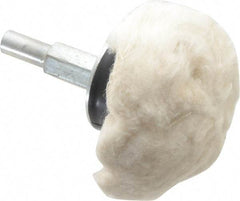 Dico - 2" Diam, 1/4" Shank Diam, Mushroom Shaped Mounted Bob - Hard Density, 2-1/2" Head Length, Wool Felt - Best Tool & Supply