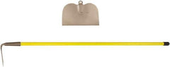 Ampco - 6-1/8" High x 11-1/2" Wide Square Aluminum Bronze Hoe - 55" Long Fiberglass Straight Handle, No Step - Best Tool & Supply