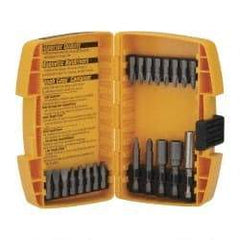 DeWALT - 21 Piece, Screwdriver Bit Set - #1, #2 & #3 Phillips, #1, #2 & #3 Square Recess, #6, #8 & #10 Slotted - Best Tool & Supply