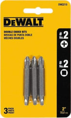 DeWALT - 1/4" Drive, #2/#2 Reversible Phillips/Square Screwdriver Bit - 2" OAL - Best Tool & Supply