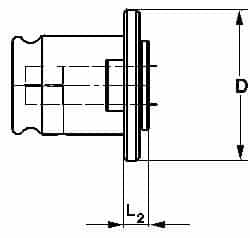 Emuge - 0.7" Tap Shank Diam, 17/32" Tap Square Size, 3/8" Pipe Tap, #3 Tapping Adapter - Exact Industrial Supply