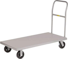 Little Giant - 1,600 Lb Capacity Steel Platform Truck - Steel Deck, 24" OAW, 48" Platform Length x 9" Platform Height, Mold On Rubber Casters - Best Tool & Supply