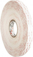 3M - 2" x 36 Yd Acrylic Adhesive Double Sided Tape - 45 mil Thick, White, Foam Liner - Best Tool & Supply