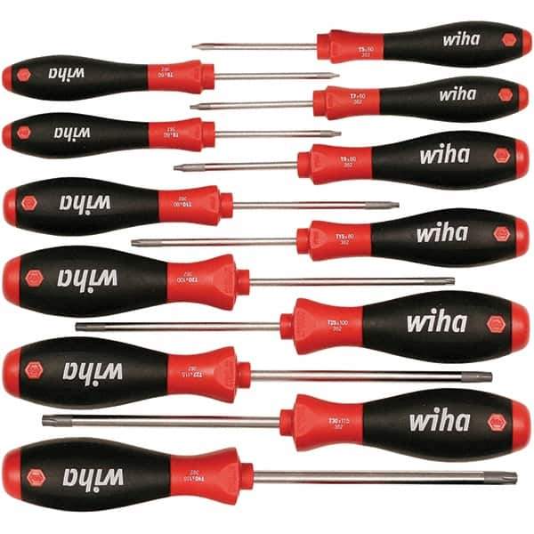 Wiha - 12 Piece Torx Screwdriver Set - Bit Sizes: Torx T-5, T-6, TORXr bits included: T7, T8, T10, T15, T20, T25, T27, T30 & T40, Comes in Box - Best Tool & Supply