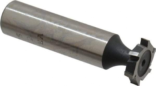 Interstate - 5/8" Diam x 1/8" Face Width, Cobalt, 8 Teeth, Shank Connection Woodruff Keyseat Cutter - Uncoated, 2-1/8" OAL x 1/2" Shank, Staggered Teeth, ANSI 405, Old Standard 5 - Best Tool & Supply