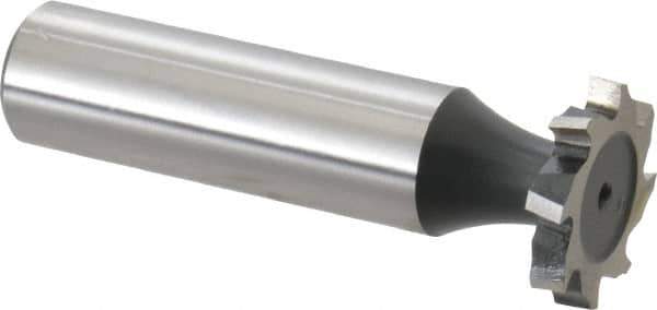 Interstate - 3/4" Diam x 1/8" Face Width, Cobalt, 10 Teeth, Shank Connection Woodruff Keyseat Cutter - Uncoated, 2-1/8" OAL x 1/2" Shank, Staggered Teeth, ANSI 406, Old Standard 7 - Best Tool & Supply