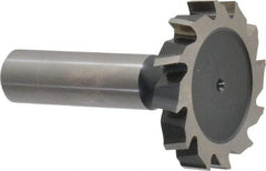 Interstate - 1-1/2" Diam x 1/4" Face Width, Cobalt, 16 Teeth, Shank Connection Woodruff Keyseat Cutter - Uncoated, 2-1/4" OAL x 1/2" Shank, Staggered Teeth, ANSI 812, Old Standard 24 - Best Tool & Supply