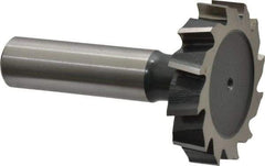 Interstate - 1-1/2" Diam x 5/16" Face Width, Cobalt, 16 Teeth, Shank Connection Woodruff Keyseat Cutter - Uncoated, 2-5/16" OAL x 1/2" Shank, Staggered Teeth, ANSI 1012, Old Standard 25 - Best Tool & Supply