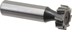 Interstate - 3/4" Diam x 1/4" Face Width, Cobalt, 10 Teeth, Shank Connection Woodruff Keyseat Cutter - Uncoated, 2-1/4" OAL x 1/2" Shank, Staggered Teeth, ANSI 806, Old Standard 91 - Best Tool & Supply