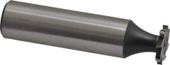 Interstate - 1/2" Diam x 1/16" Face Width, High Speed Steel, 8 Teeth, Shank Connection Woodruff Keyseat Cutter - Uncoated, 2-1/16" OAL x 1/2" Shank, Staggered Teeth, ANSI 204, Old Standard 1 - Best Tool & Supply