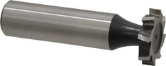 Interstate - 3/4" Diam x 5/32" Face Width, High Speed Steel, 10 Teeth, Shank Connection Woodruff Keyseat Cutter - Uncoated, 2-5/32" OAL x 1/2" Shank, Staggered Teeth, ANSI 506, Old Standard 8 - Best Tool & Supply