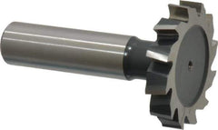 Interstate - 1-3/8" Diam x 1/4" Face Width, High Speed Steel, 14 Teeth, Shank Connection Woodruff Keyseat Cutter - Uncoated, 2-1/4" OAL x 1/2" Shank, Staggered Teeth, ANSI 811, Old Standard 22 - Best Tool & Supply