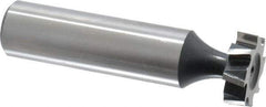 Interstate - 5/8" Diam x 3/16" Face Width, High Speed Steel, 8 Teeth, Shank Connection Woodruff Keyseat Cutter - Uncoated, 2-3/16" OAL x 1/2" Shank, Staggered Teeth, ANSI 605, Old Standard 61 - Best Tool & Supply