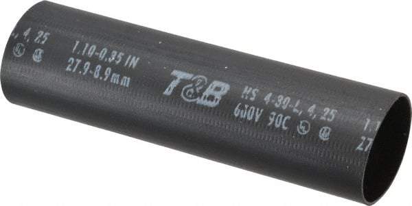 Thomas & Betts - 5" Long, 3:1, Polyolefin Heat Shrink Electrical Tubing - Black - Best Tool & Supply