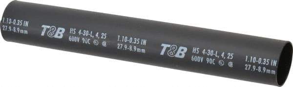 Thomas & Betts - 9" Long, 3:1, Polyolefin Heat Shrink Electrical Tubing - Black - Best Tool & Supply