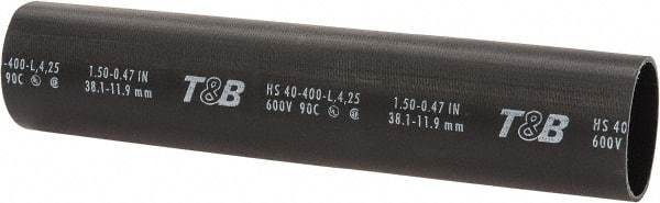 Thomas & Betts - 8" Long, 3:1, Polyolefin Heat Shrink Electrical Tubing - Black - Best Tool & Supply