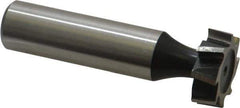 Interstate - 3/4" Diam x 1/4" Face Width, High Speed Steel, 10 Teeth, Shank Connection Woodruff Keyseat Cutter - Uncoated, 2-1/4" OAL x 1/2" Shank, Staggered Teeth, ANSI 806, Old Standard 91 - Best Tool & Supply