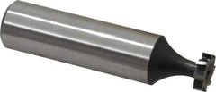 Interstate - 3/8" Diam x 3/32" Face Width, High Speed Steel, 6 Teeth, Shank Connection Woodruff Keyseat Cutter - Uncoated, 2-3/32" OAL x 1/2" Shank, Staggered Teeth, ANSI 303, Old Standard 212 - Best Tool & Supply