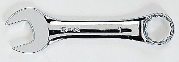 Combination Wrench: 6'' OAL, Steel, Chrome-Plated